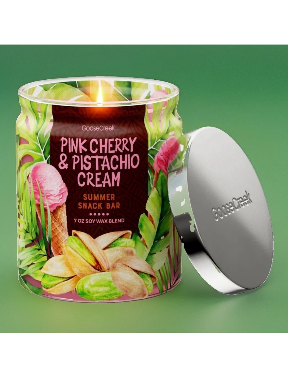 Goose Creek Single Wick Candle- Pink Cherry & Pistachio Cream (7oz)
